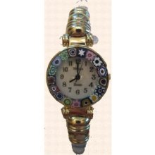 Ca D'oro Murano Millefiori Bangle Watch - Clear Bracelet