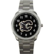 Calgary Flames Ice Hockey Team Logo Sport Metal Watch