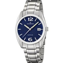 Candino Men's Quartz Watch With Blue Dial Analogue Display And Silver Stainless Steel Bracelet C4493/3