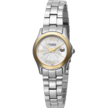 Caravelle by Bulova Women's 45M103 Silver and White Dial Metal Bracelet Watch