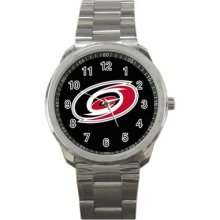 Carolina Hurricanes Ice Hockey Team Logo Sport Metal Watch