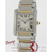 Cartier 2-tone Tank Francaise W51012q4 Mid Size Stainless Steel Yellow Gold