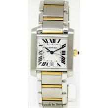 Cartier Large Tank Francaise 18k Yellow Gold & Steel Automatic - Jewels In Time