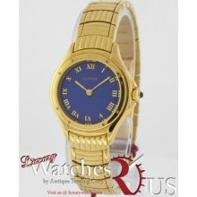 Cartier Old Stock Discontinued Santos Round In Yellow Gold On Bracelet