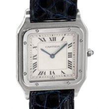 Cartier Platinum Santos Dumont Mechanical Men's Watch, 8/10 Condition