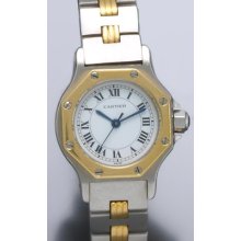 Cartier Santos Stainless & Gold Automatic Wrist Watch C. 1980s