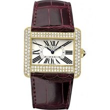 Cartier Tank Divan 18kt Yellow Gold Diamond Mens Watch WA301170