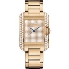 Cartier Women's Tank Anglaise Diamond Pave Dial Watch WT100012