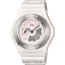 Casio Baby-g Bga140-7b Analog Digital World Time Water Resistant White Watch