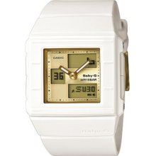 Casio Baby-g Bga200-7e4 White Square Digital / Analog Limited Ladies Watch