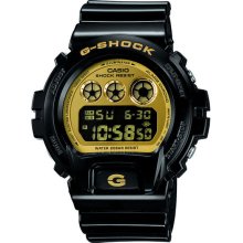 Casio G Shock DW6900CB-1 Gloss Metallic Finish Black Gold Face Digital