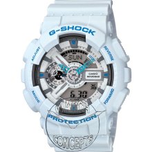 Casio G-Shock wrist watches: G-Shock Ana/Digi White/Blue ga110sn-7