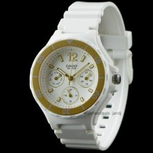 Casio, Ladies Sporty Analog Watch, Rotary Bezel, White, Lrw250h Lrw-250h-9a1v