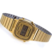 Casio, Retro Vintage Look Ladies, Gold Tone Digital Watch, La670wga La670wga-9