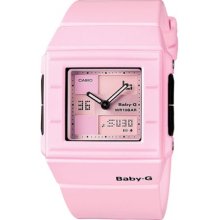 Casio Women's Baby-G BGA200-4E2 Pink Resin Quartz Watch with Pink Dial