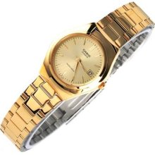 Casio Women's Gold Plated Date Quartz Fashion Classic Analog Watch Ltp-1170n-9a