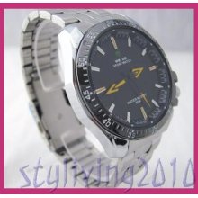 Casual Stainless Steel 30m Water Proof Unisex Men Lady Quartz Wrist Watch Yellow