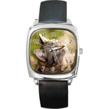 Cat Kitten Square Metal Watch 10