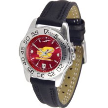 Central Michigan Chippewas Sport Leather Band AnoChrome-Ladies Watch