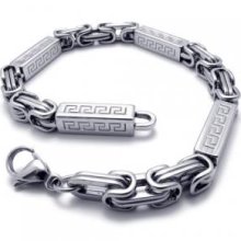 CET Domain SZ14-75499-SILVER Mens Bracelet Made of Titanium steel 316L Fashionable-Color Silver