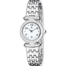 Charles Hubert Ladies Crystal Bezel White Dial Watch XWA3288