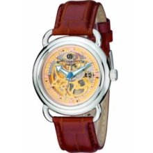 Charles-Hubert Paris 3889-A Mens Stainless Steel Skeleton Dial Automatic Watch