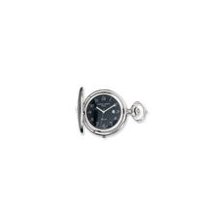 Charles Hubert Stainless Steel Black Dial Pocket Watch