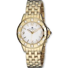 Charles Hubert Unisex Gold-Plated Crystal Bezel Off-White Dial Watch XWA3286