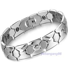 Charm Stainless Steel Magnetic Health Fashion Jewelry Wrist Cuff Men's Bracelet