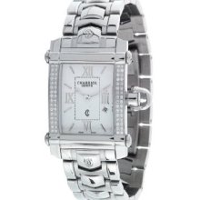 Charriol Columbus Rectangular Quartz All Steel With Diamond Bezel