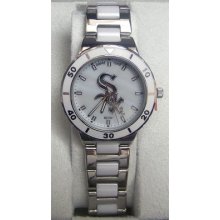 Chicago White Game Time Pearl Watch Ladies Gametime Mop Mlb-pea-cwi Wristwatch