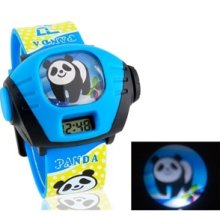 Children's Panda Pattern Digital Watch with Projector (Blue)