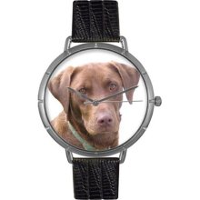 Chocolate Labrador Retriever Black Leather And Silvertone Photo W ...