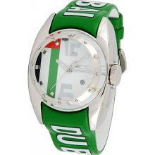 Chronotech Children's White Dial Green Leather Date Quartz Watch ...