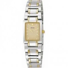 Citizen $325 Womens Eco-drive Two-tone Champagne Dial Dress Watch Ep4014-59p