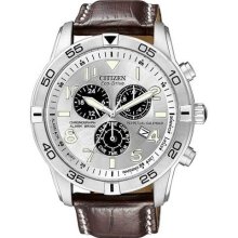 Citizen Bl5470-06a Men's Eco-drive Silver Dial Brown Leather Strap Perpetual Cal