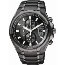 Citizen CA0265-59E Watch Titanium Mens - Black Dial Titanium Case Eco Drive Movement