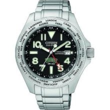 Citizen Eco-drive Bj9140-52e Royal Marines Commando Titanium Bracelet Gmt Watch