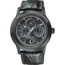 Citizen Eco-drive Calibre 8730 Moon Phase Black Dial Men's Watch Bu0035-06e Sd