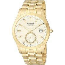 Citizen Eco-Drive Gold Tone Cream Face Round Dress BV1012-51P