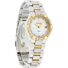 Citizen Eco-Drive Ladies Riva Diamond Two Tone Dress Watch EW0894-57D New