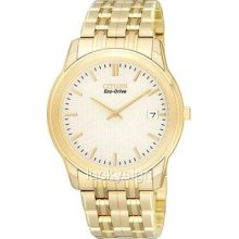 Citizen Eco Drive Mens Gold Tone Date Watch