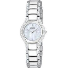 Citizen Eco-drive Silver Tone Normandie Crystal Ew9870-72d Womens Watch