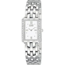 Citizen Ew9390-51a Stainless Steel Eco Drive Swarovarski Crystals Women's Watch