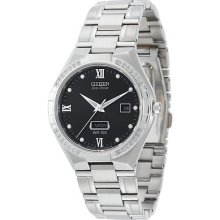 Citizen Men's Bm5010-51e Diamond Stainless Steel Black Dial Watch