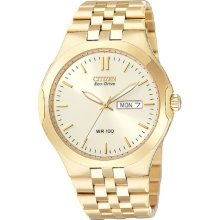 Citizen Men's Corso Eco-drive Gold Tone Stainless Steel Champagne Dial Wrist Wat