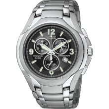 Citizen Men's Eco-drive Titanium Chronograph Black Dial Watch