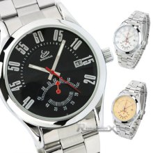 Classical Design Automatic Mechanical Date Men Women Silver S/steel Sports Watch