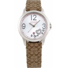 Coach Womens 14501220 Classic Khaki Heart Watch