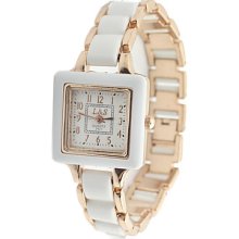 Color Women's Mixed Style Metal Band Analog Quartz Wrist Watch (Golden)